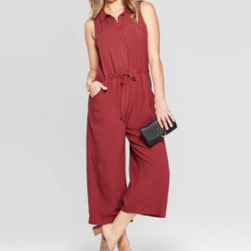Universal Thread Brick Red Wide Leg Jumpsuit